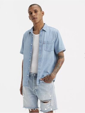 Levi's Light Blue Denim Button-Up Shirt